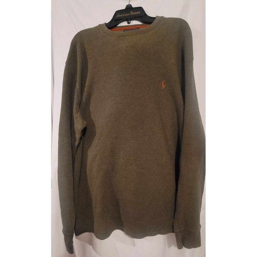 Polo Ralph Lauren‎ Men's Xl Long Sleeve Blue Thermal Waffle Shirt